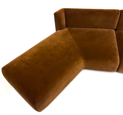 Asymmetrical U-Shaped Velvet Sofa