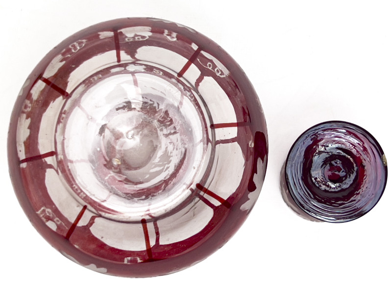 Bohemian Cut Glass Drinkware, Group of 12