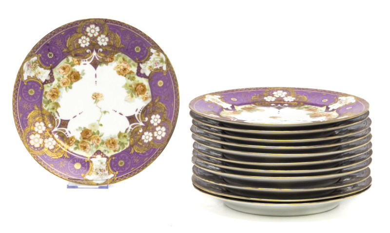 Jean Pouyat - Limoges Luncheon Plates, Group of 12