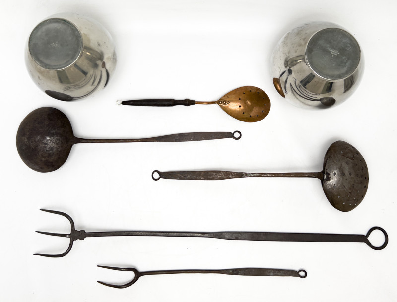 Pewter and Wrought Iron Vessels and Tools