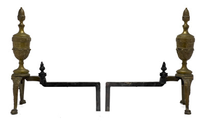 Ornate Urn Finial Andirons