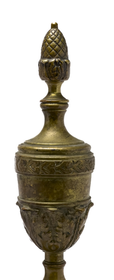 Ornate Urn Finial Andirons