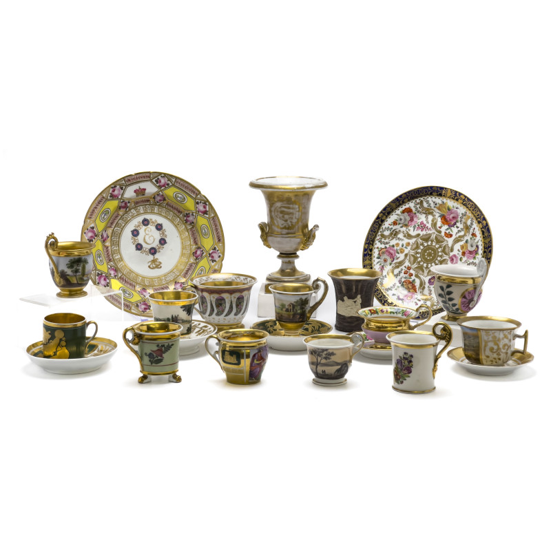 Mostly 19th Century European Porcelain, Group of 21