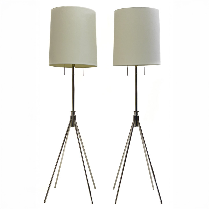 Contemporary Floor Lamps, Pair