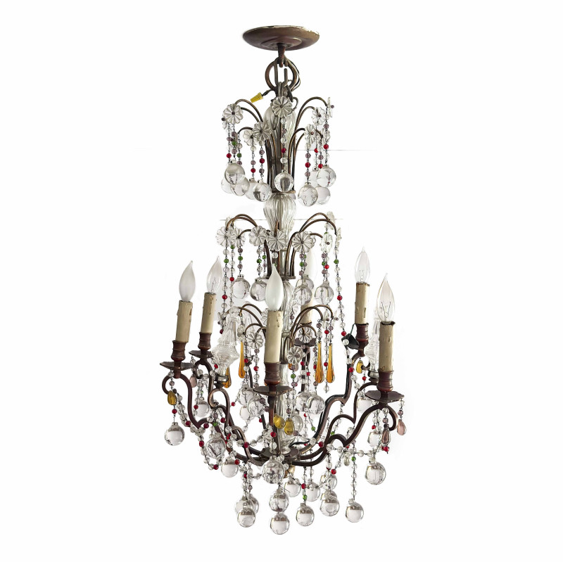 Crystal and Brass Chandelier