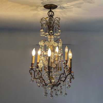 Crystal and Brass Chandelier