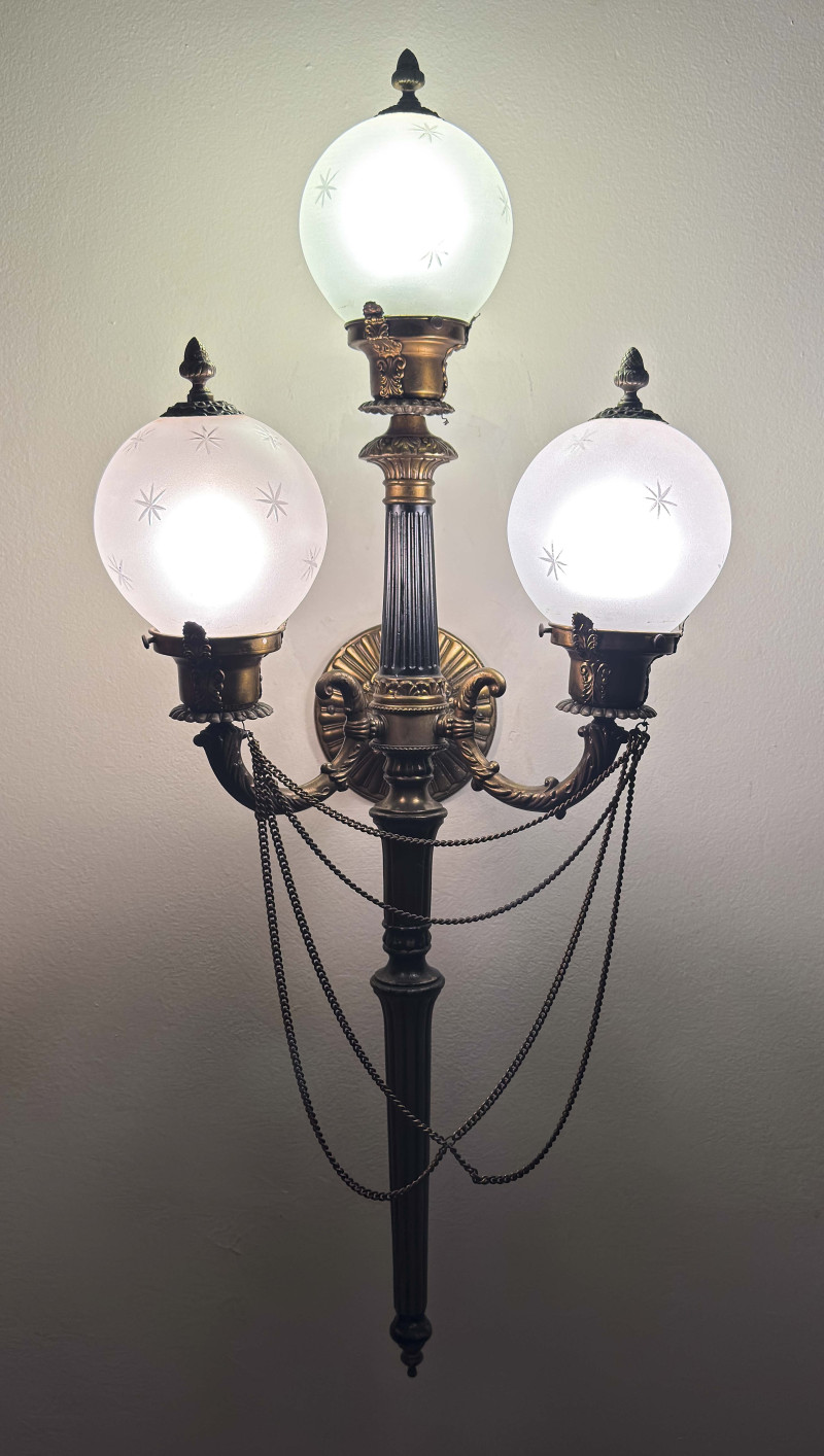 Art Deco Torchiere Sconces, Pair