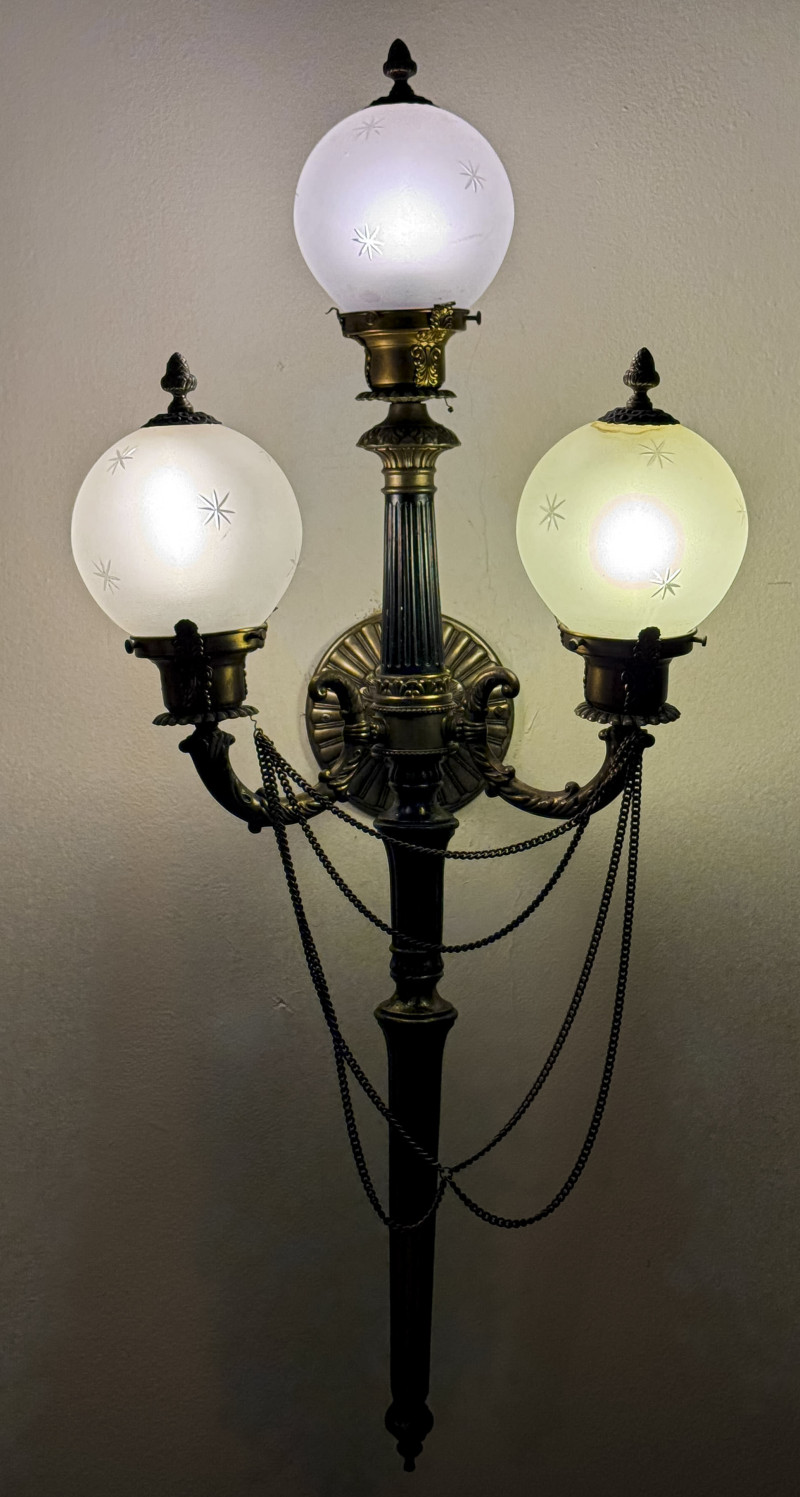 Art Deco Torchiere Sconces, Pair