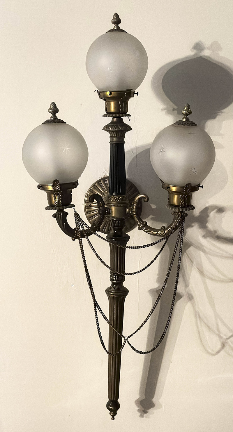 Art Deco Torchiere Sconces, Pair