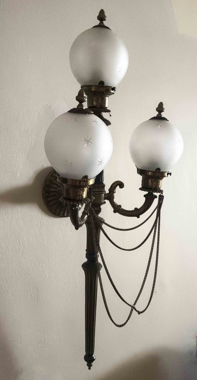 Art Deco Torchiere Sconces, Pair