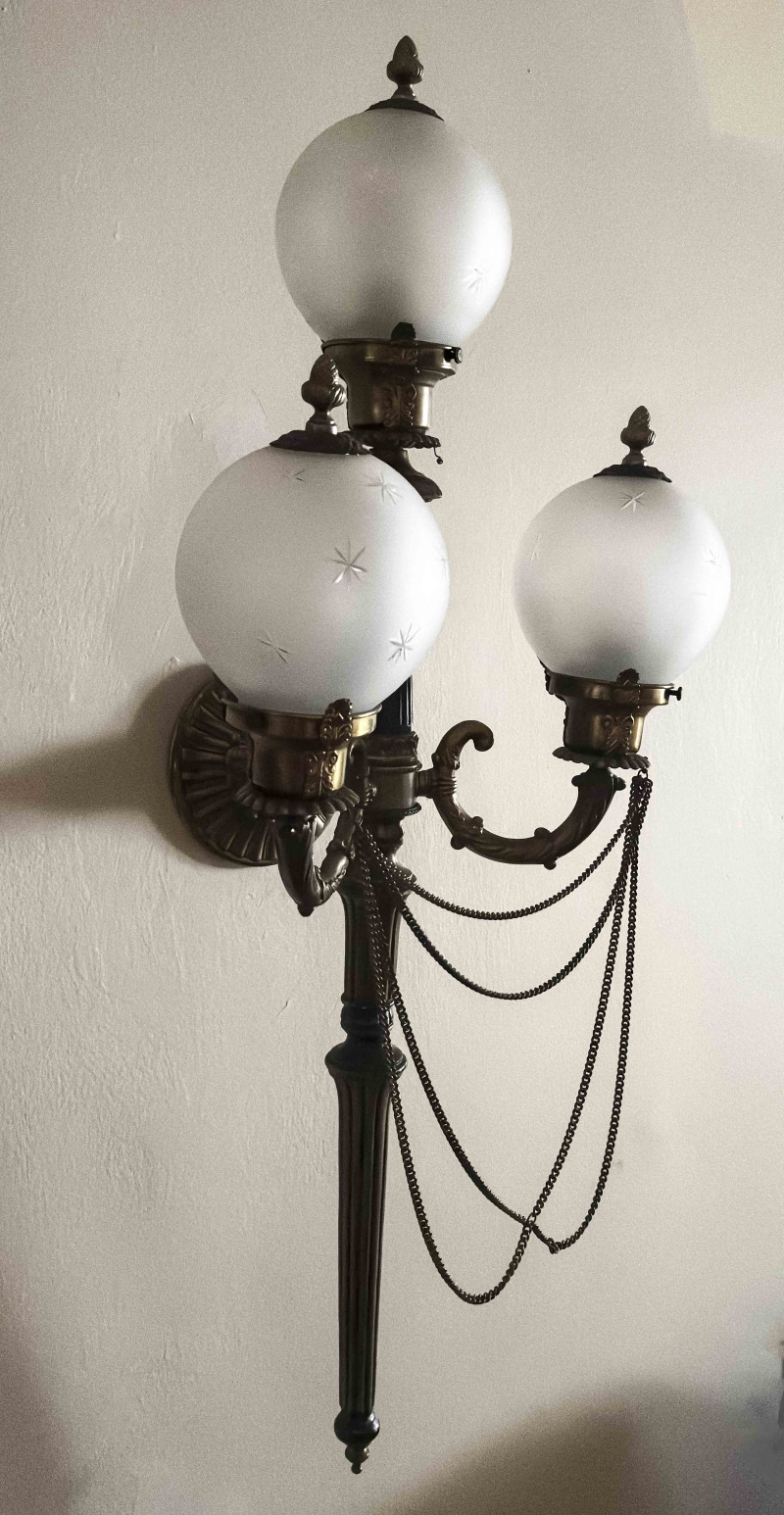 Art Deco Torchiere Sconces, Pair