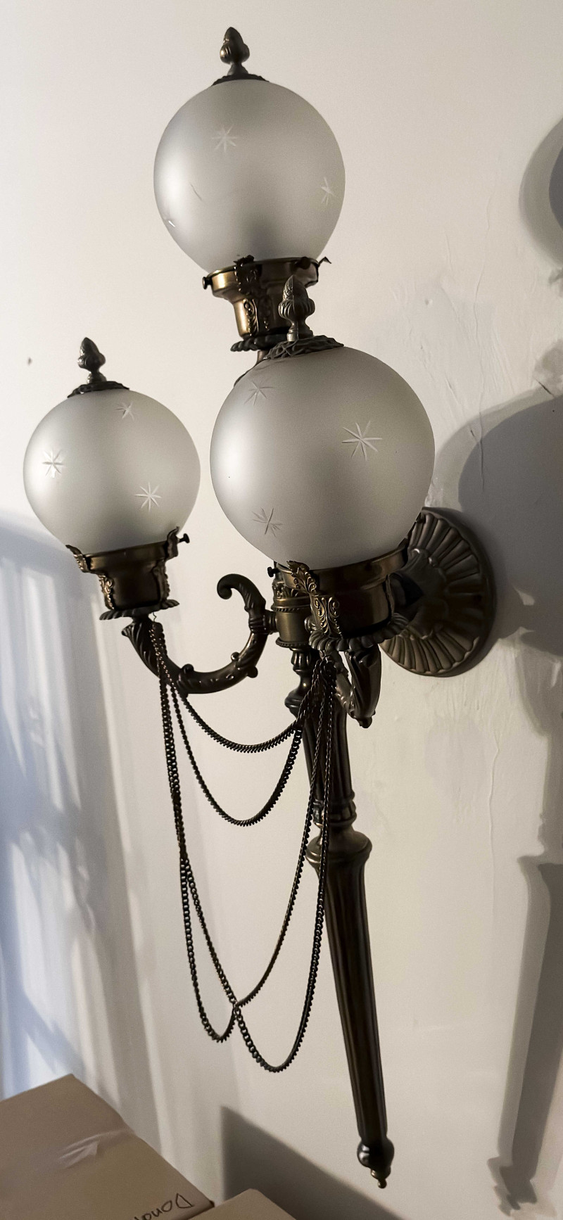 Art Deco Torchiere Sconces, Pair