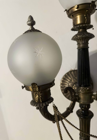 Art Deco Torchiere Sconces, Pair