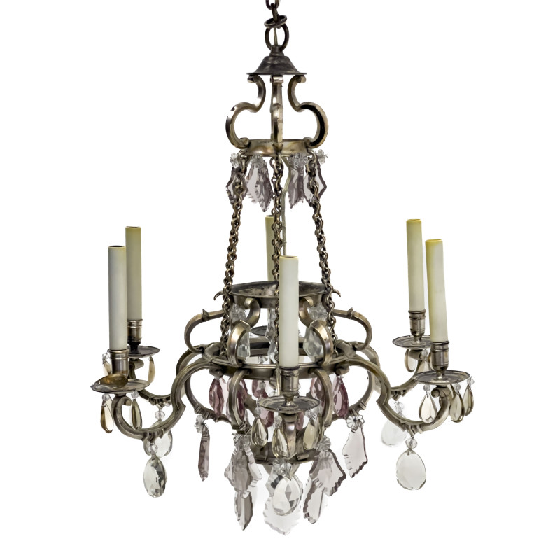 French Rococo Style Six Light Chandelier