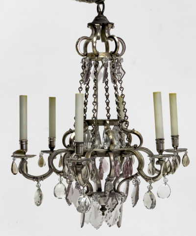 French Rococo Style Six Light Chandelier