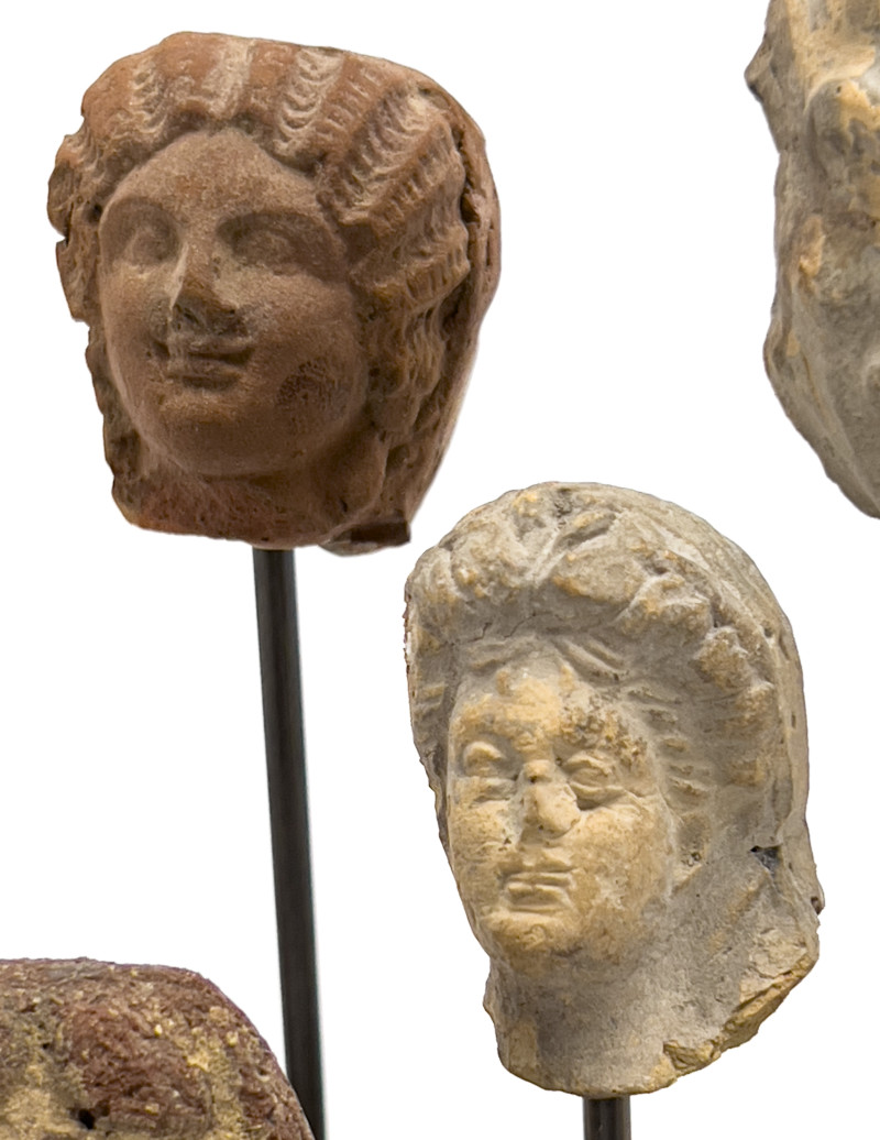 Collection of Eight Ancient Romano-Egyptian Mounted Heads