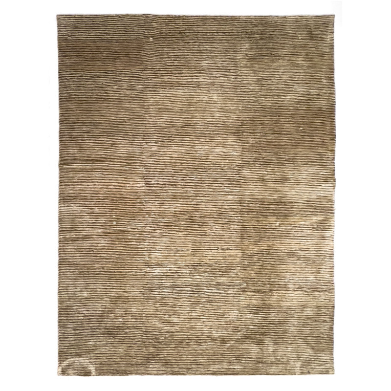Textured Striped Tan Area Rug