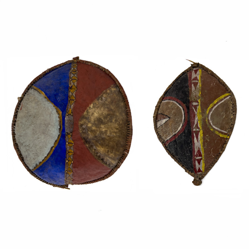 African Lozenge-Shaped War Shields, Group of 2