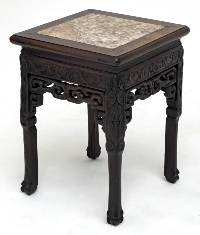 Marble Top Chinese Plant Stands, Group of 3