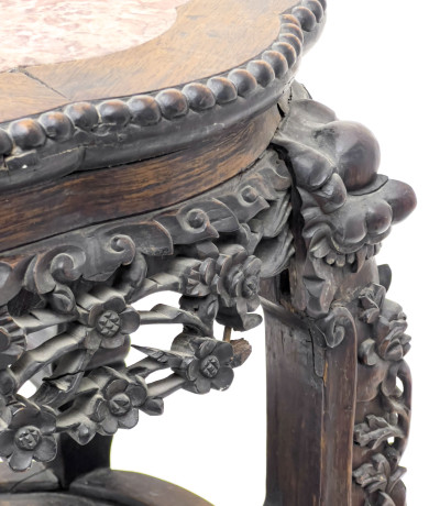 Marble Top Chinese Plant Stands, Group of 3