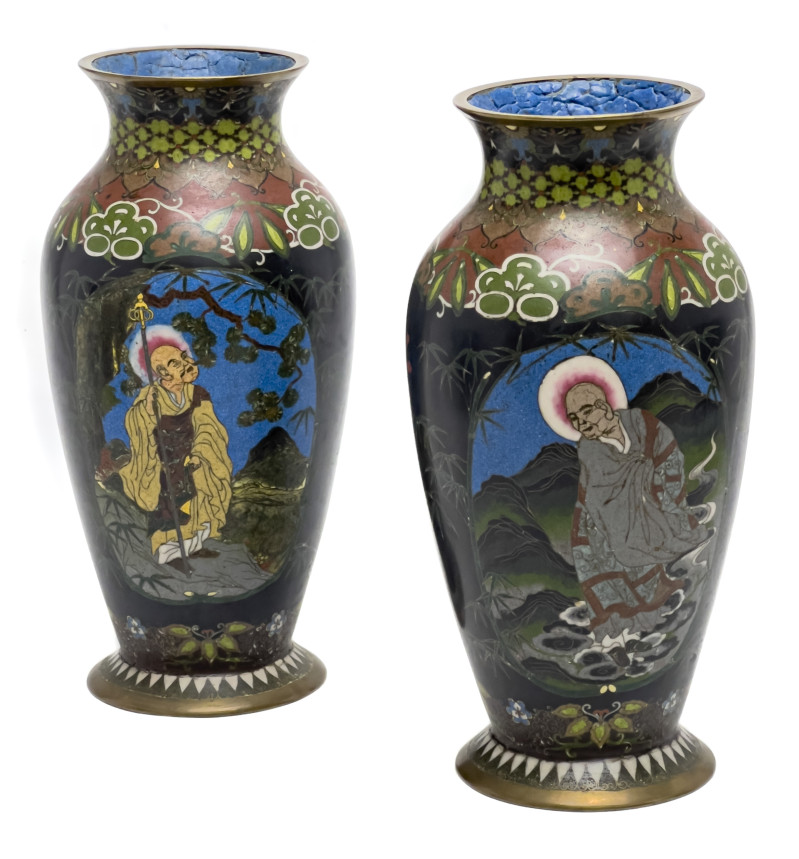Asian Cloisonné Vessels, Group of 5