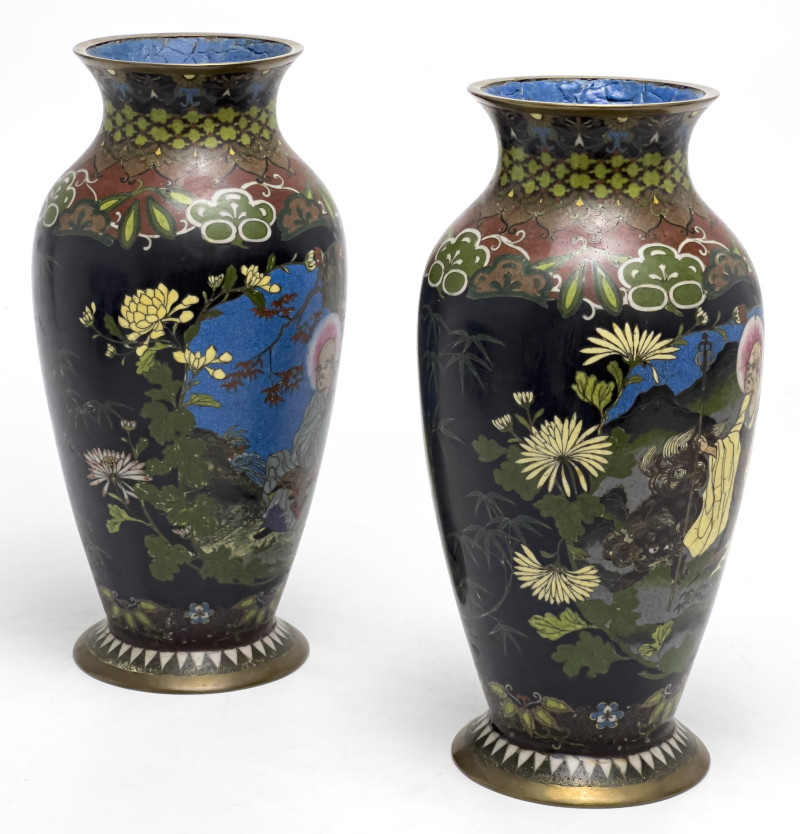 Asian Cloisonné Vessels, Group of 5
