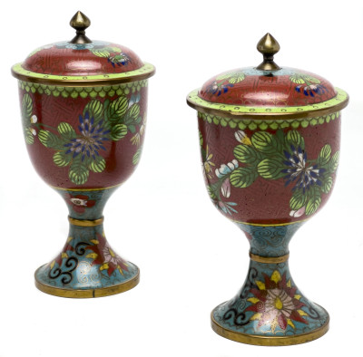 Asian Cloisonné Vase and Jars, Group of 3