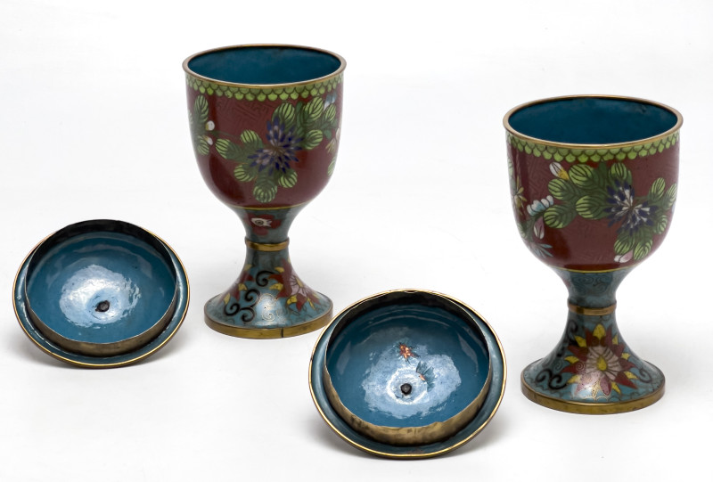 Asian Cloisonné Vase and Jars, Group of 3