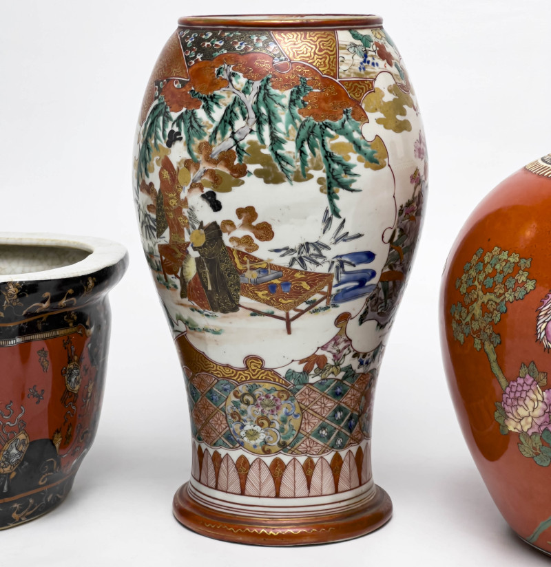 Asian Vase, Jardiniere, and Jar