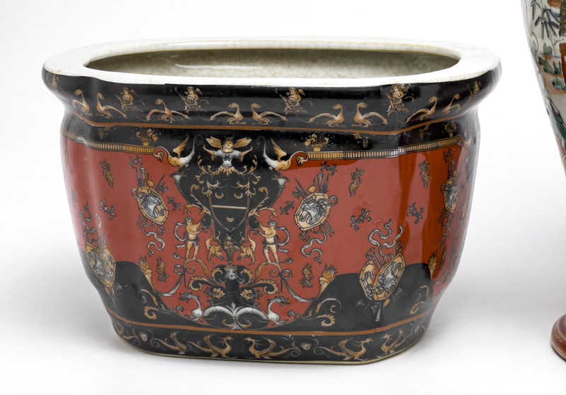 Asian Vase, Jardiniere, and Jar