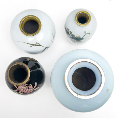 Cloisonné Vases and Jar, Group of 7