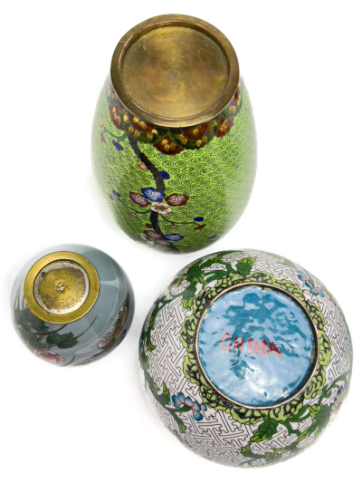 Cloisonné Vases and Jar, Group of 7