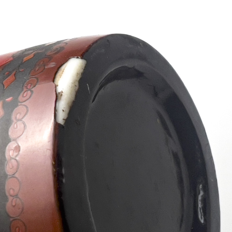 Japanese Meiji Red Ground Cloisonné Vase