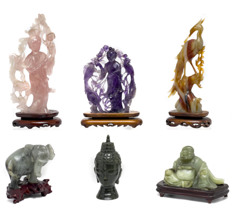 Chinese Hardstone Figures, Group of 6