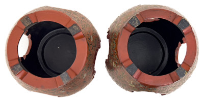 Chinese Red Lacquer Garden Stools, Pair