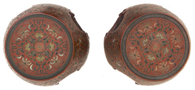 Chinese Red Lacquer Garden Stools, Pair