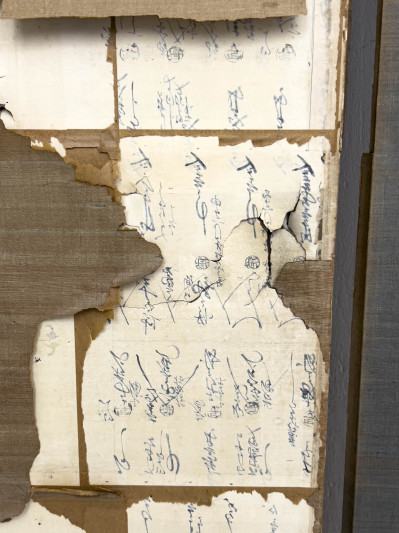 Six Panel Japanese Calligraphy Screen