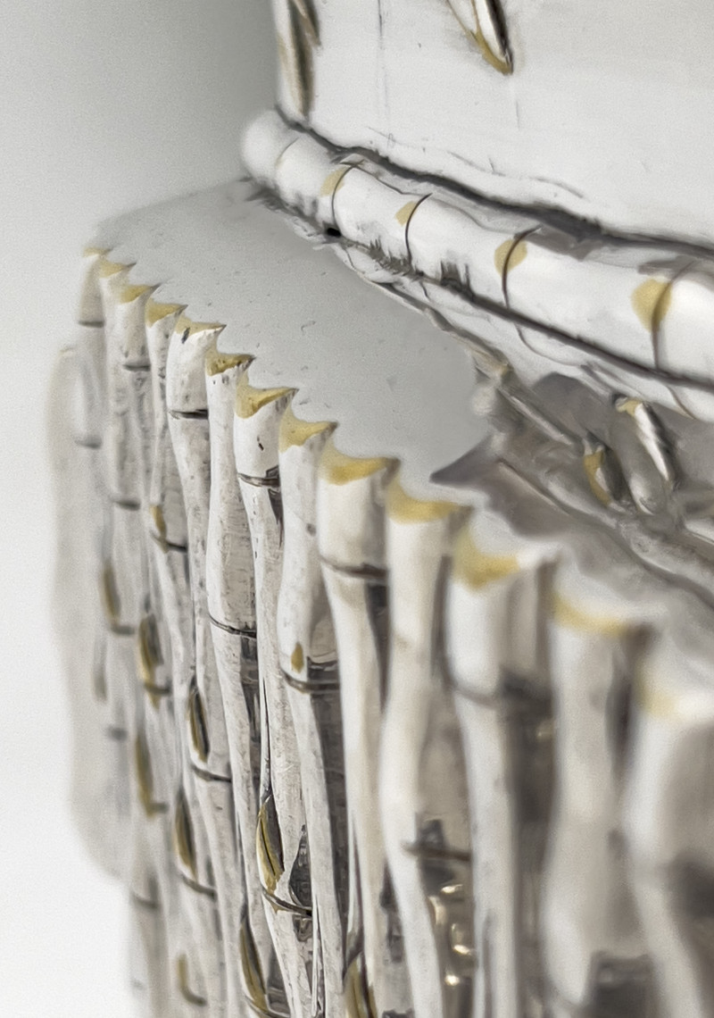 Japonisme Silverplate Faux Bamboo Censer