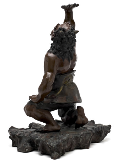 Japanese Bronze Figure of Oni (missing lotus)