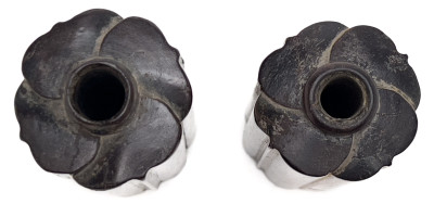 Chinese Zitan Lobed Incense Tool Vases, Near Pair