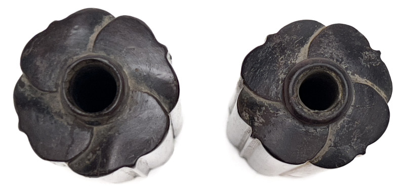 Chinese Zitan Lobed Incense Tool Vases, Near Pair