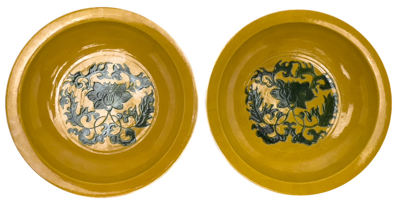 Chinese Yellow and Green Dragon Bowls
