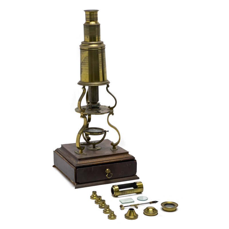 Culpeper Type Microscope in Original Pyramid Case