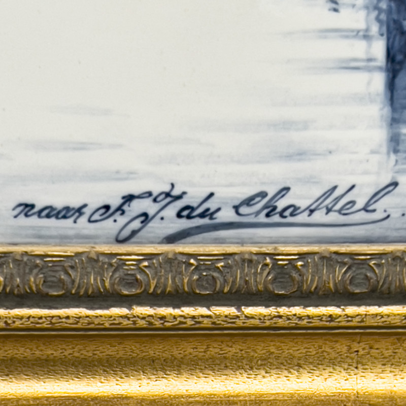 Fredericus van Rossum du Chattel - Blue and White River Scene Tiles