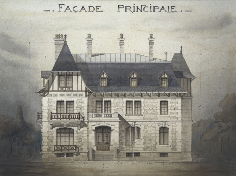 French Architectural Drawings, Group of 4