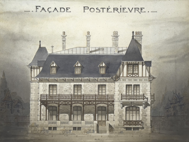 French Architectural Drawings, Group of 4