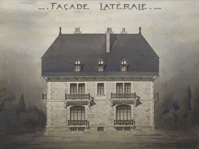 French Architectural Drawings, Group of 4