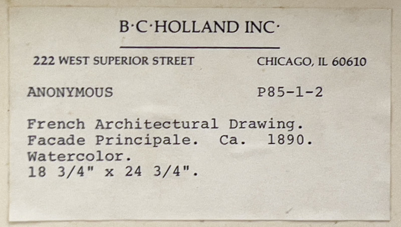 French Architectural Drawings, Group of 4