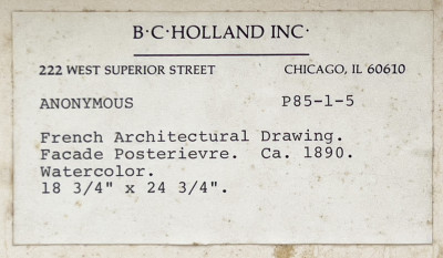 French Architectural Drawings, Group of 4