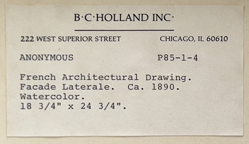 French Architectural Drawings, Group of 4